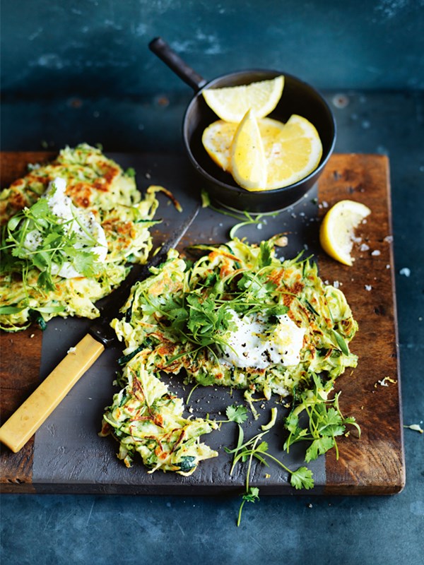 Zucchini and Brussels sprouts fritters