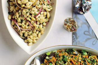 Zucchini and carrots with green onions and dill