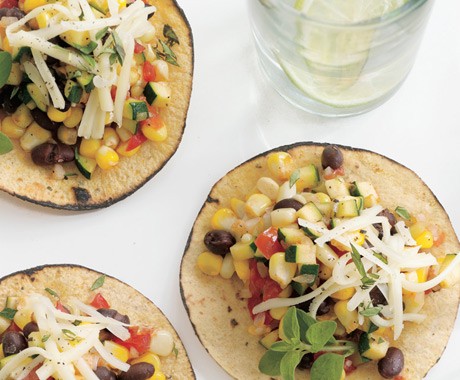 Zucchini and corn tacos