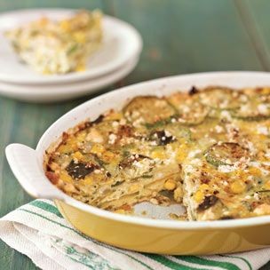 Zucchini and corn torta with cilantro-lime crema