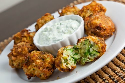 Zucchini and feta balls (Kolokythokeftedes)