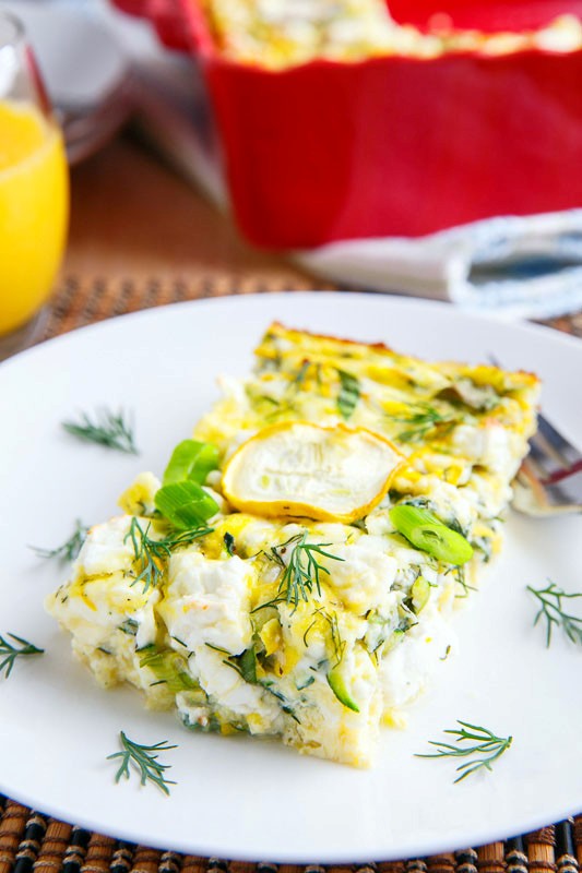 Zucchini and feta breakfast casserole