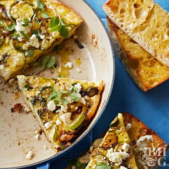Zucchini and feta frittata
