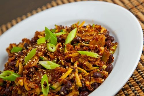 Zucchini and kimchi quinoa salad