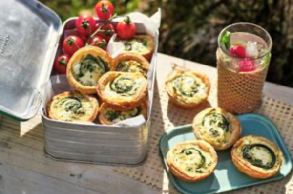 Zucchini and mint mini quiches