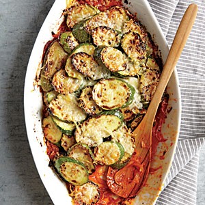 Zucchini and onion gratin