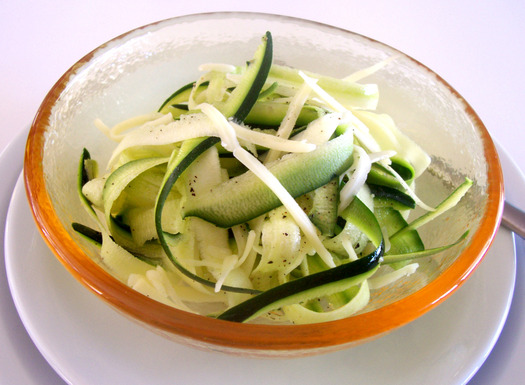 Zucchini and pecorino salad with truffle oil