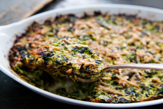 Zucchini and spinach gratin