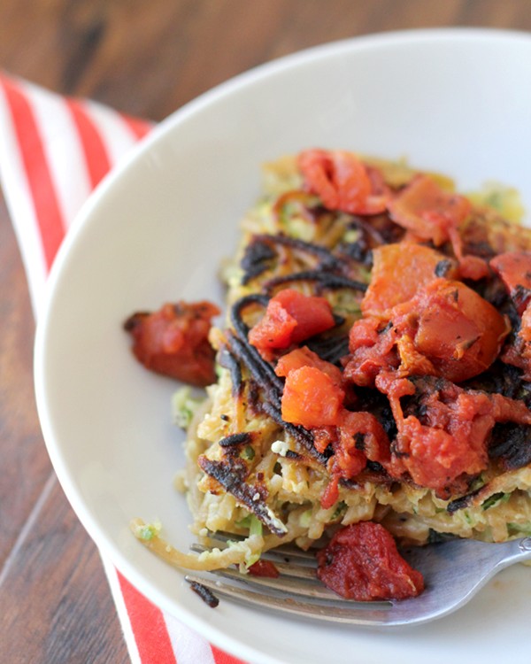 Zucchini angel hair pancake