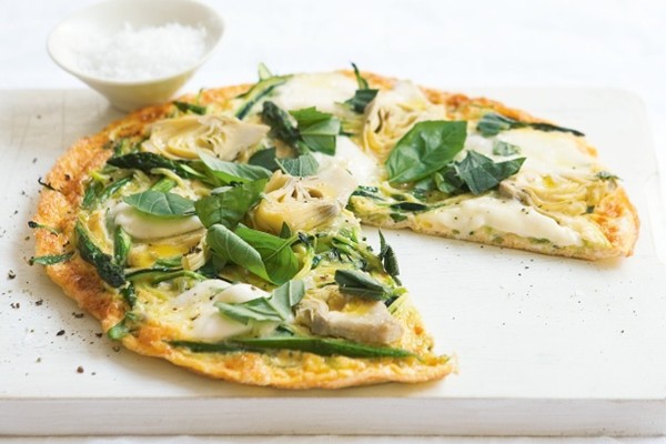 Zucchini, artichoke & asparagus frittata