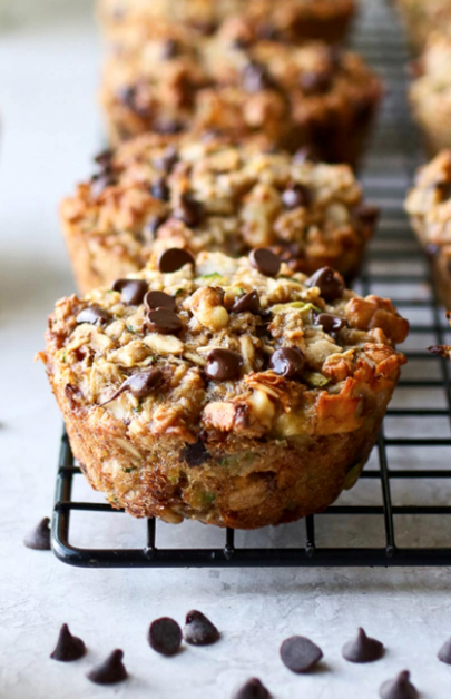 Zucchini banana baked oatmeal cups