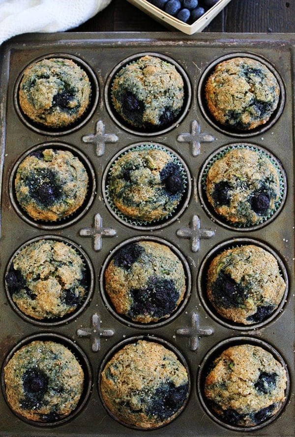 Zucchini banana blueberry muffins