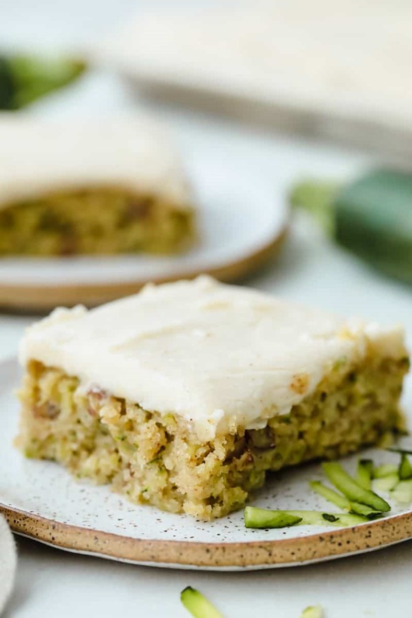 Zucchini bars with brown butter frosting