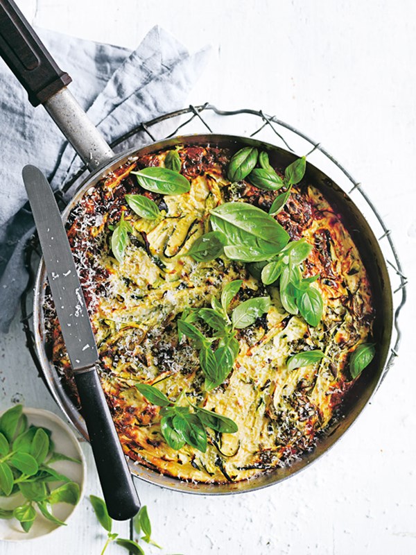 Zucchini, basil and yoghurt frittata