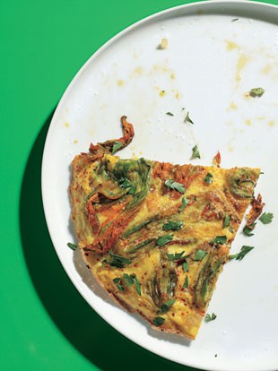 Zucchini blossom frittata