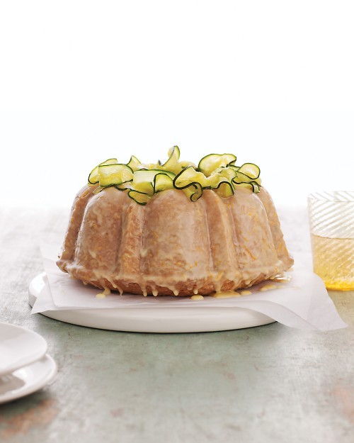 Zucchini bundt cake with orange glaze