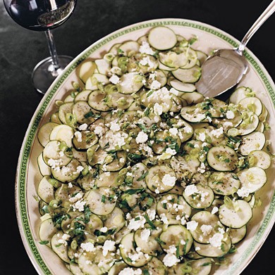Zucchini carpaccio with homemade ricotta cheese