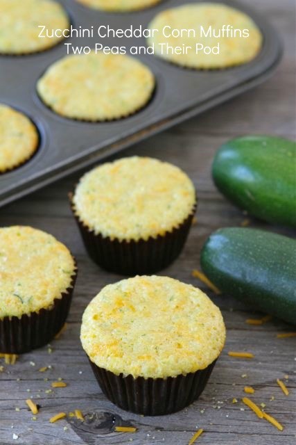 Zucchini cheddar corn muffins