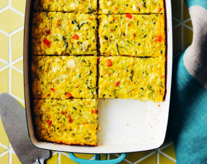 Zucchini, corn & egg casserole