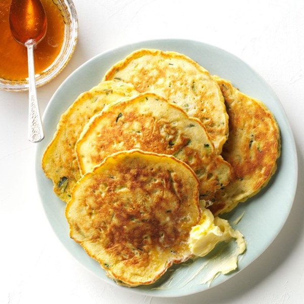 Zucchini-cornmeal pancakes