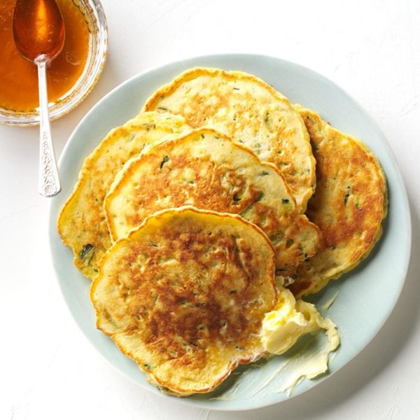 Zucchini-cornmeal pancakes