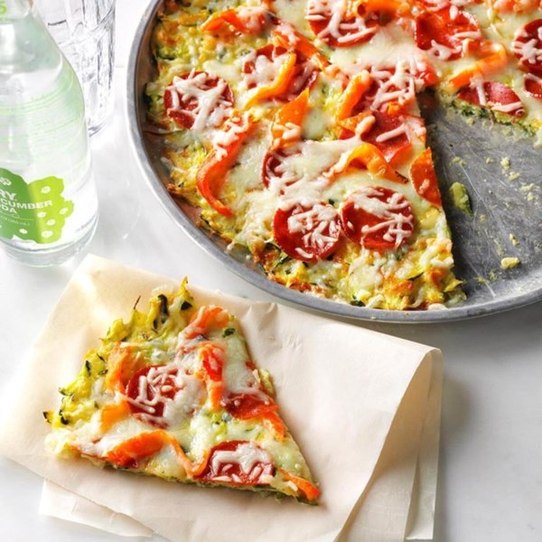 Zucchini-crusted pizza