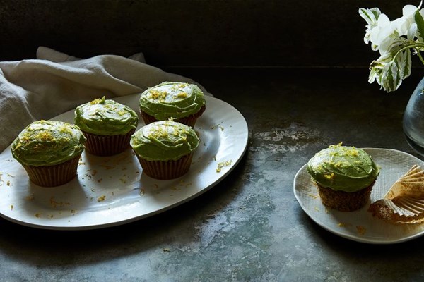 Zucchini cupcakes with lemon-dill frosting