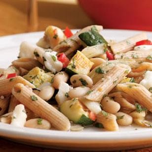 Zucchini, fennel & white bean pasta