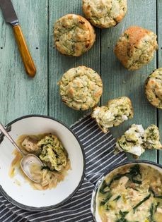 Zucchini, feta, and dill muffins