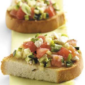 Zucchini feta bruschetta 