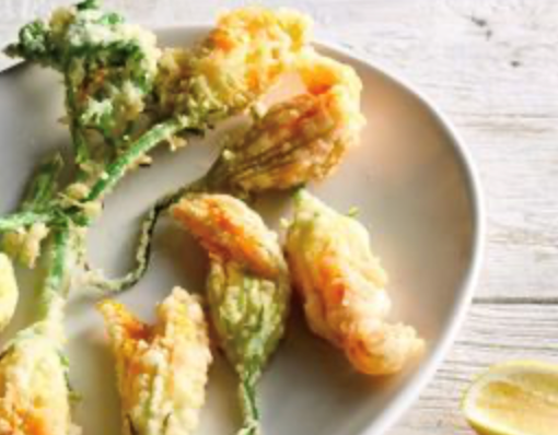 Zucchini flowers with ricotta and crunchy batter