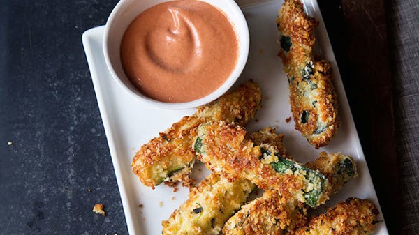 Zucchini fries with tomato aioli