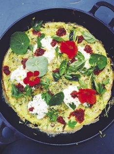 Zucchini frittata with 'nduja