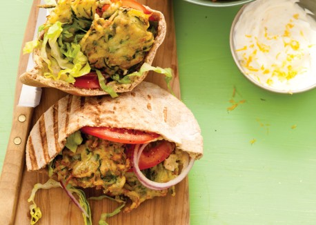 Zucchini fritter gyros