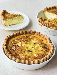 Zucchini goat cheese quiche