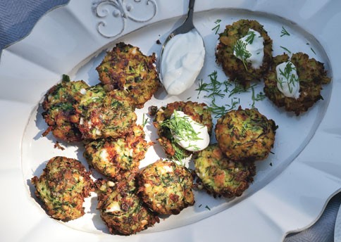 Zucchini keftedes with feta and dill