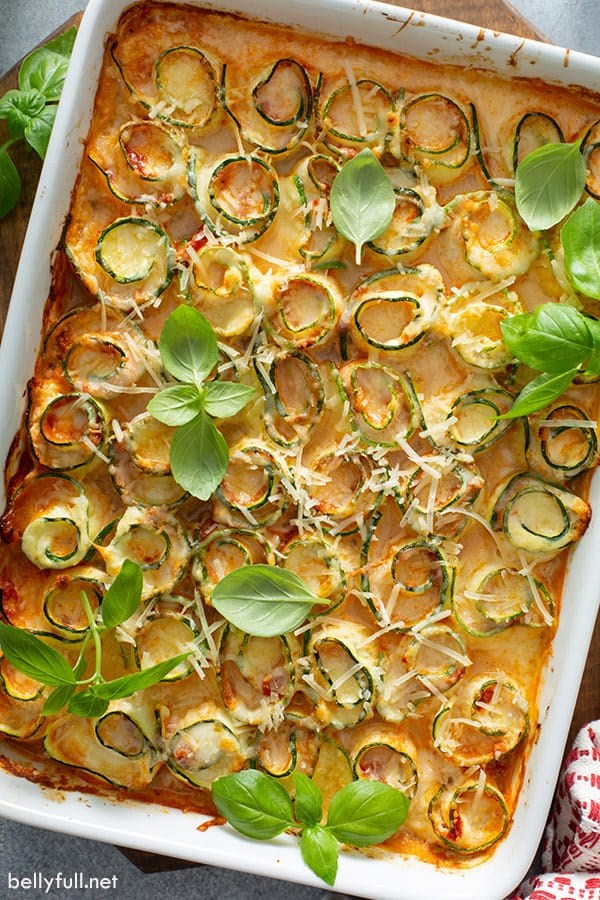Zucchini lasagna rolls