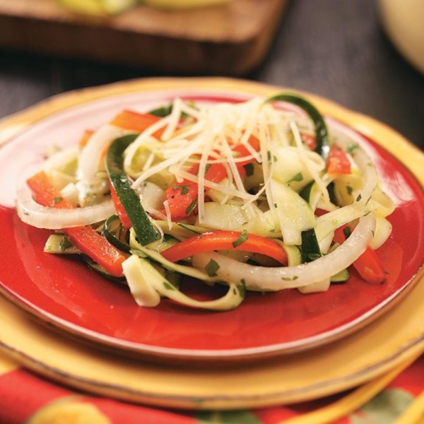 Zucchini "linguine" salad