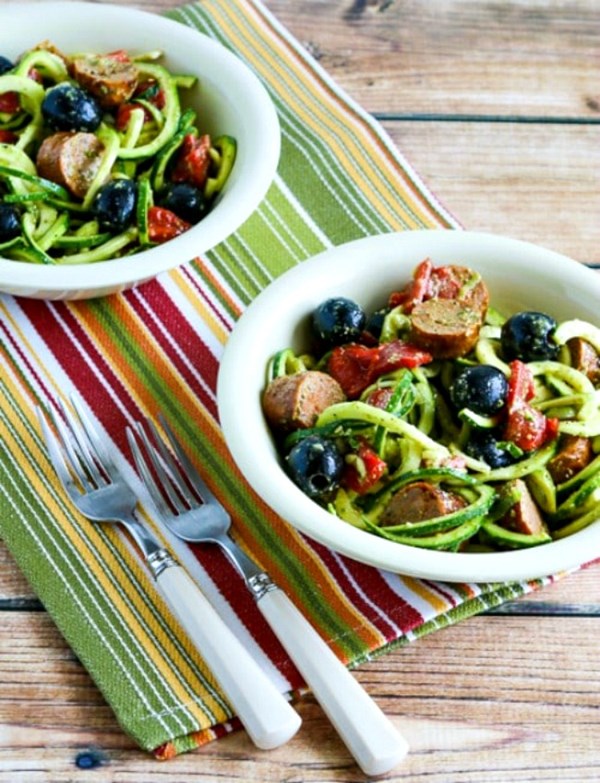 Zucchini noodle mock pasta salad 