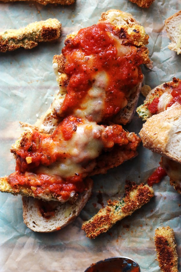 Zucchini Parmesan sandwiches