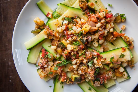 Zucchini pasta, a summer vegetable recipe