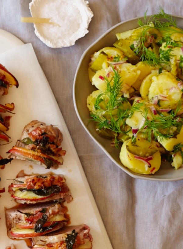 Zucchini pickle and potato salad