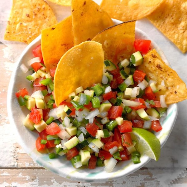 Zucchini pico de gallo salsa