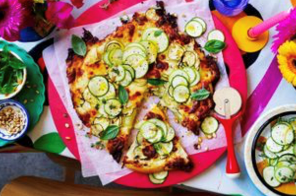 Zucchini pizza bianca