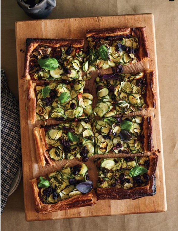 Zucchini puff pastry tart