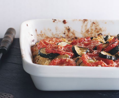 Zucchini rice gratin