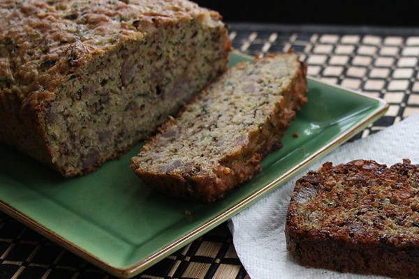 Zucchini sausage walnut bread
