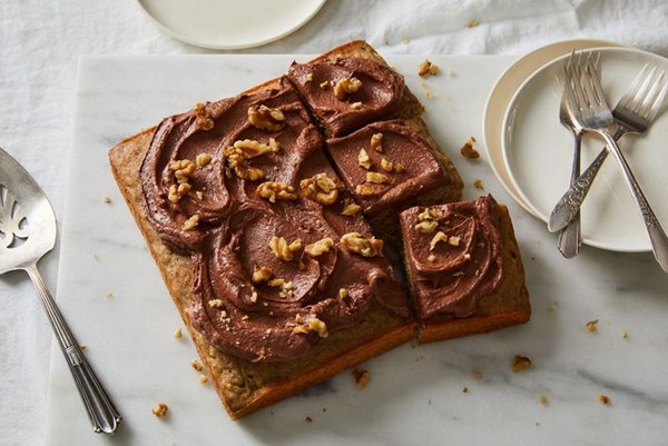 Zucchini snacking cake with chocolate cream cheese frosting 
