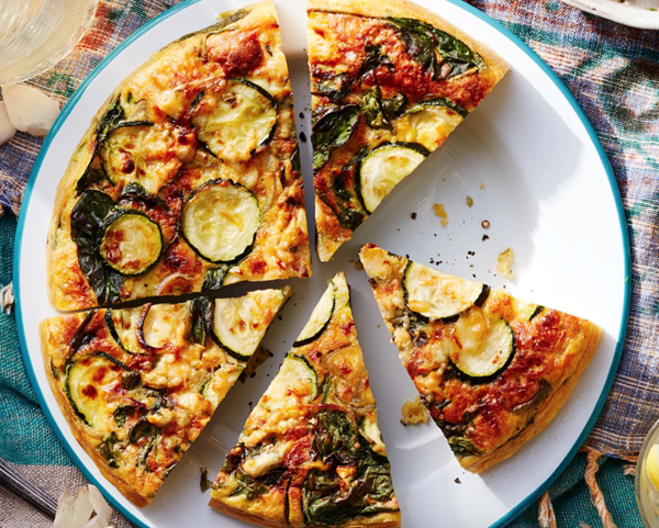 Zucchini, spinach & Gouda bake