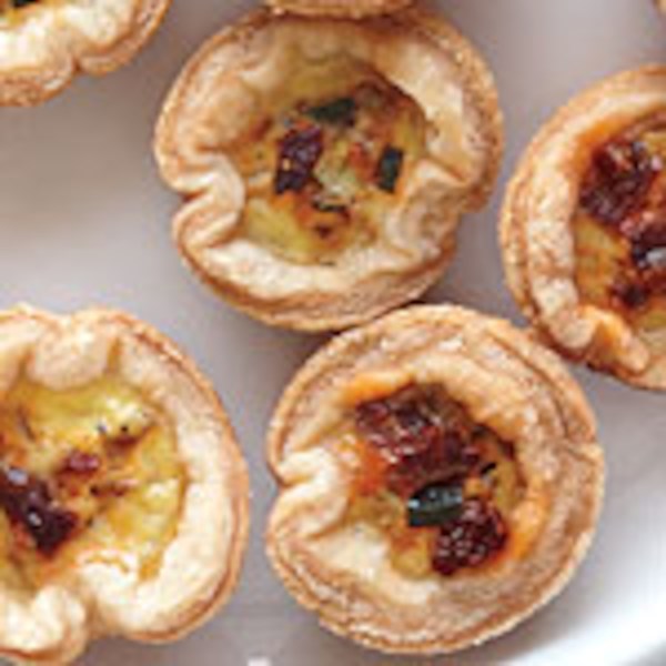 Zucchini sun-dried tomato tartlets